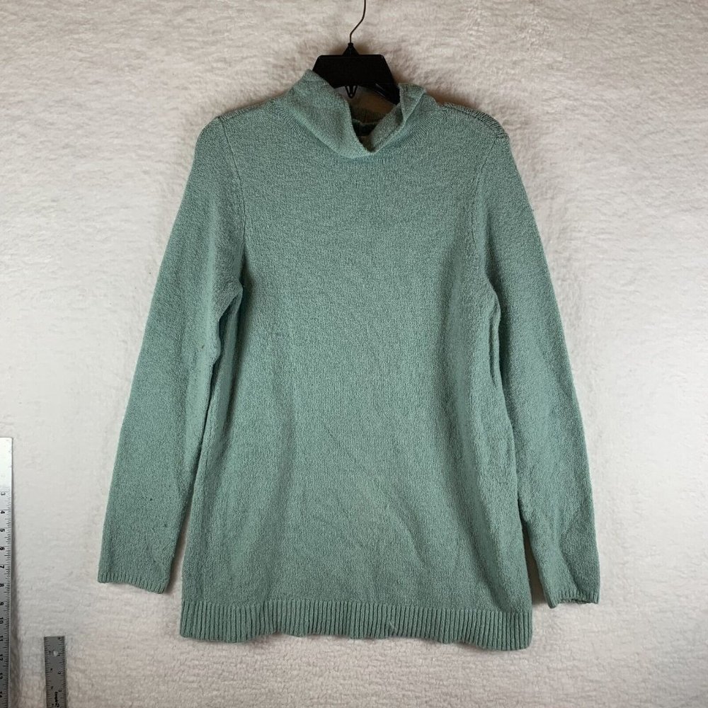J. Jill Sweater Women's Small Aqua Blue Cotton Wool Long Sleeve‎ Pullover 6569